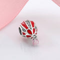 S925 Sterling Silver Red Hot Air Balloon Zircon Pendant