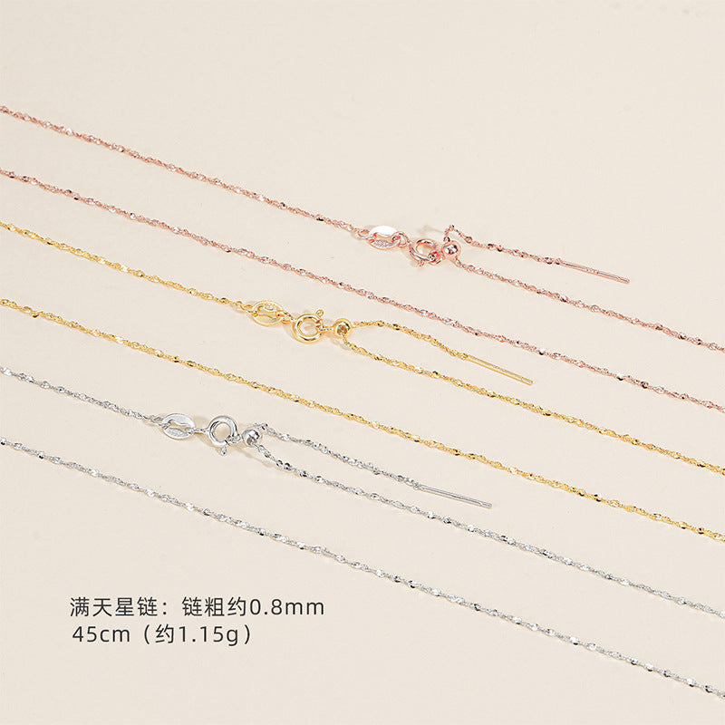 S925 Sterling Silver Adjustable Plain Chain (Suitable for DIY)