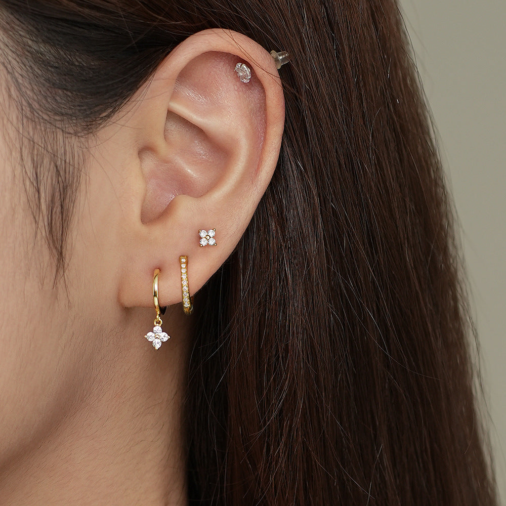 S925 Sterling Silver Earrings Set with Zirconia