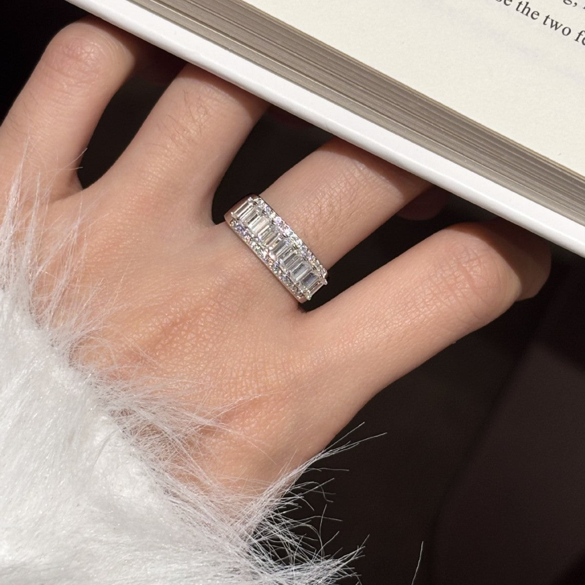 S925 Sterling Silver Moissanite Ring