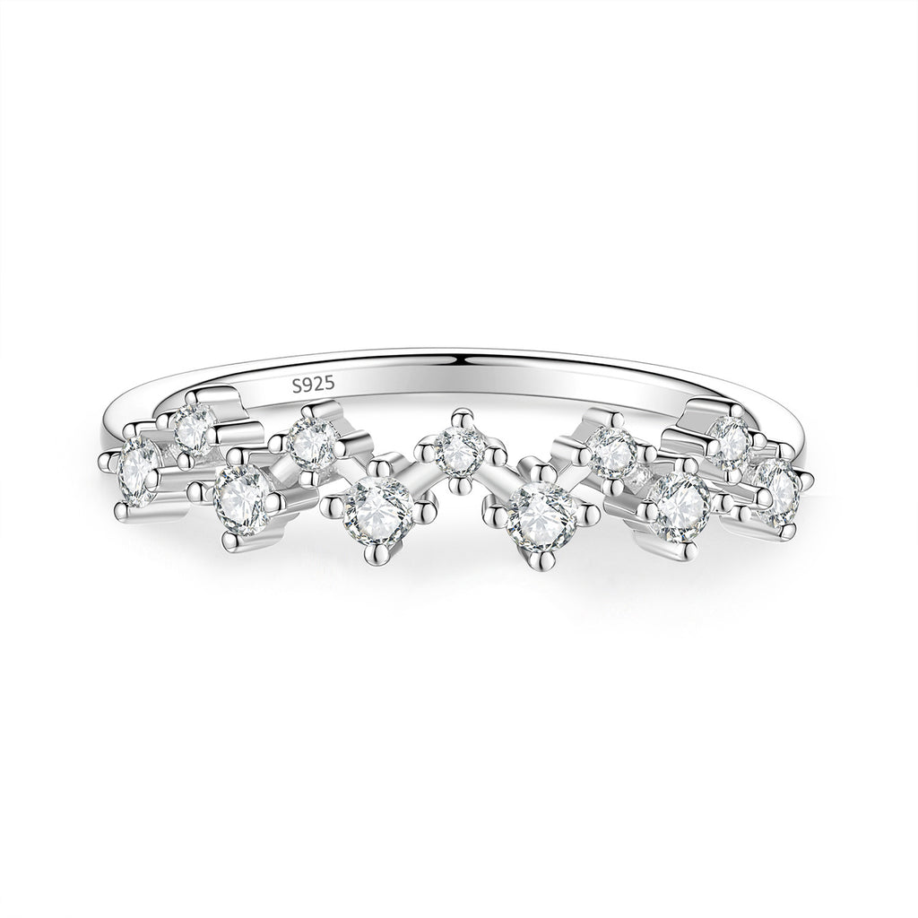 S925 Silver Moissanite "Starry Sky" Ring
