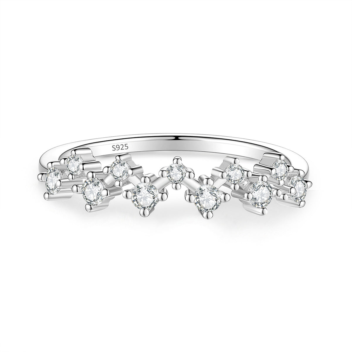 S925 Silver Moissanite "Starry Sky" Ring