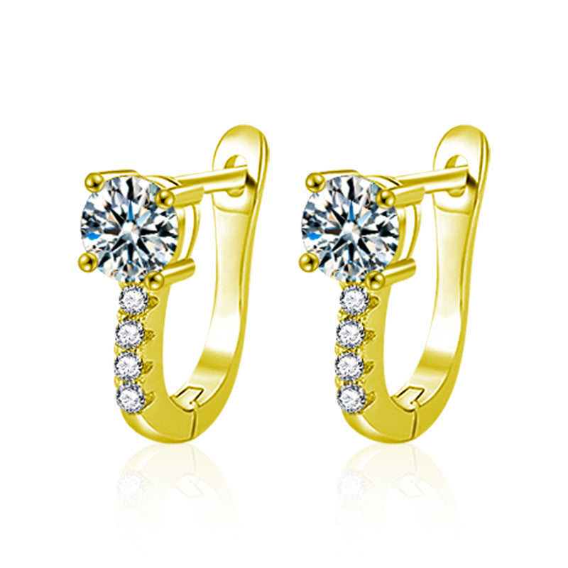 S925 Sterling Silver Moissanite Classic U-Shaped Earrings