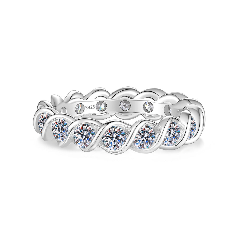 S925 Sterling Silver Moissanite Wedding and Engagement Ring