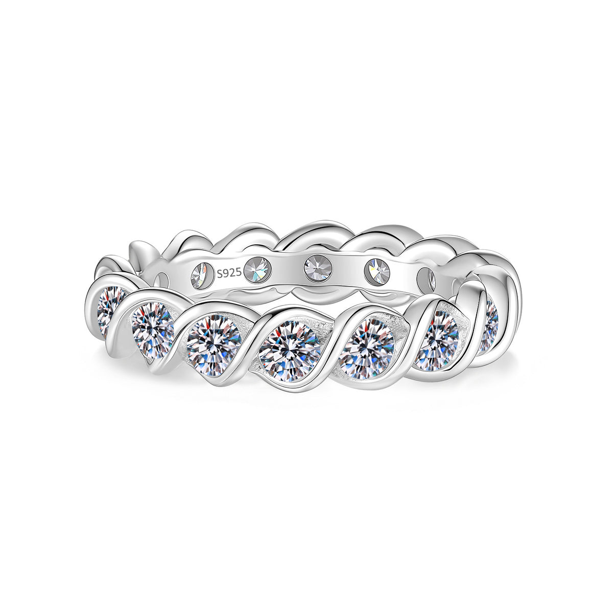 S925 Sterling Silver Moissanite Wedding and Engagement Ring