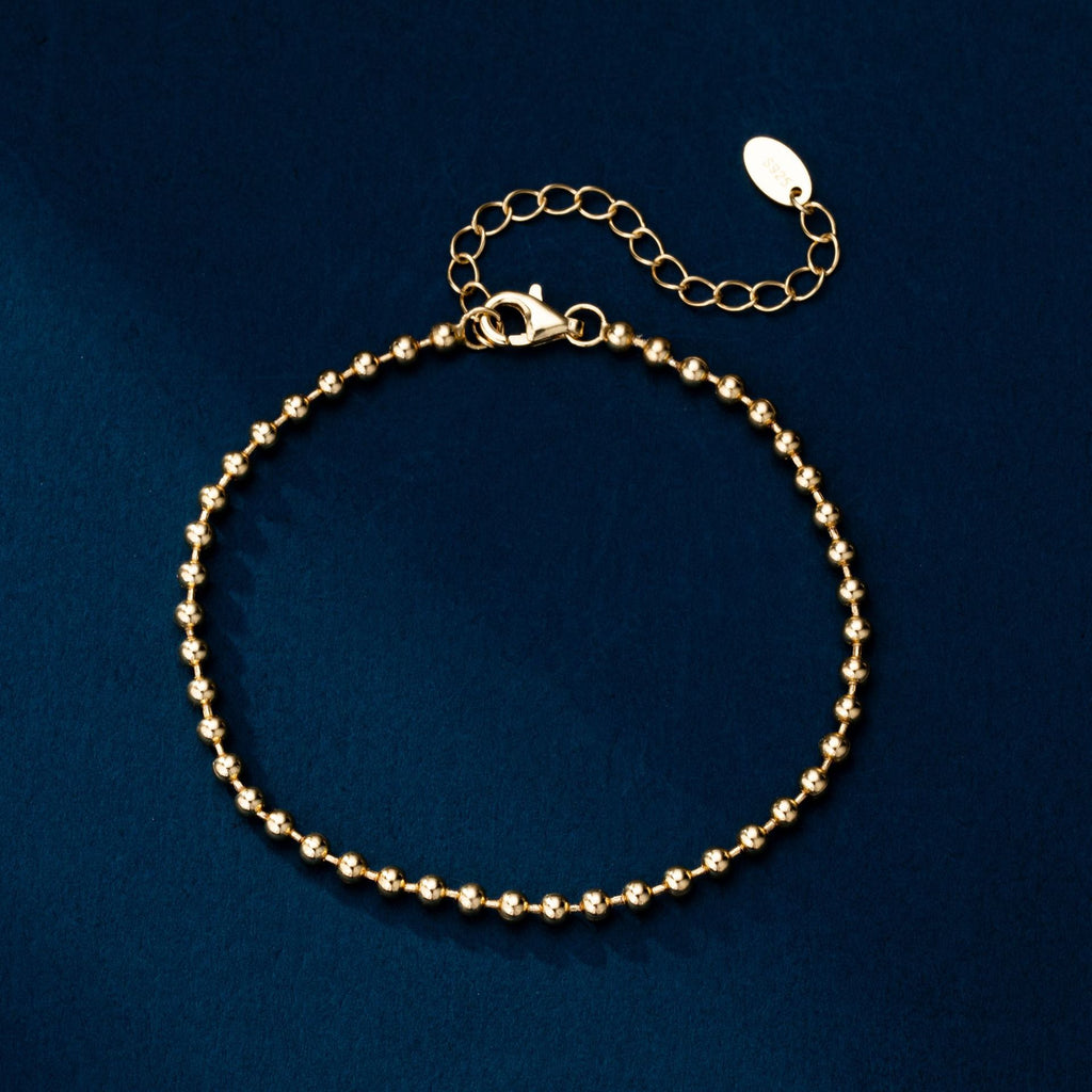 S925 Sterling Silver Smooth Bead Bracelet