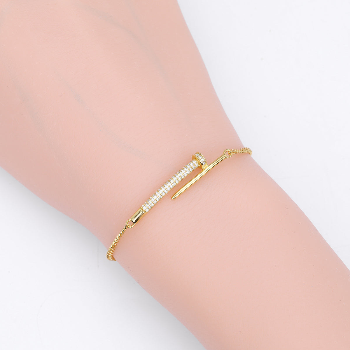 S925 Sterling Silver Studded Bracelet with Zirconia