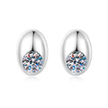 S925 Sterling Silver Oval Moissanite Stud Earrings