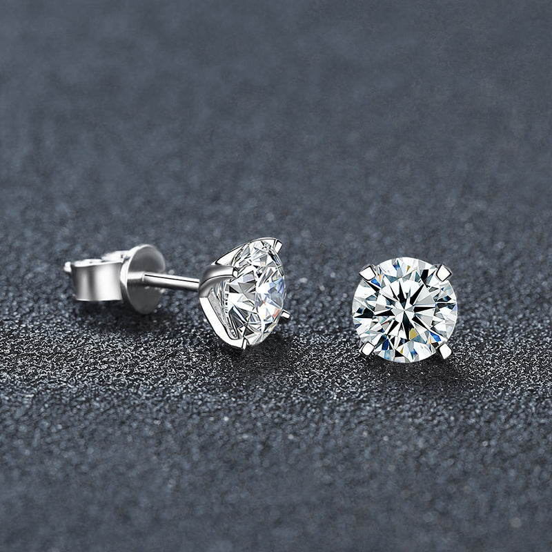 Classic Four-Prong Moissanite Stud Earrings
