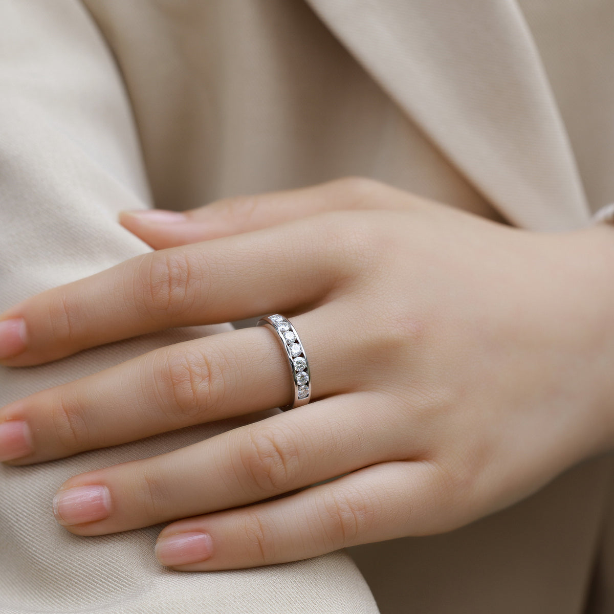 S925 Sterling Silver Radiant Moissanite Ring