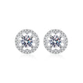 S925 Sterling Silver Star-Shaped Openwork Moissanite Four-Prong Earrings