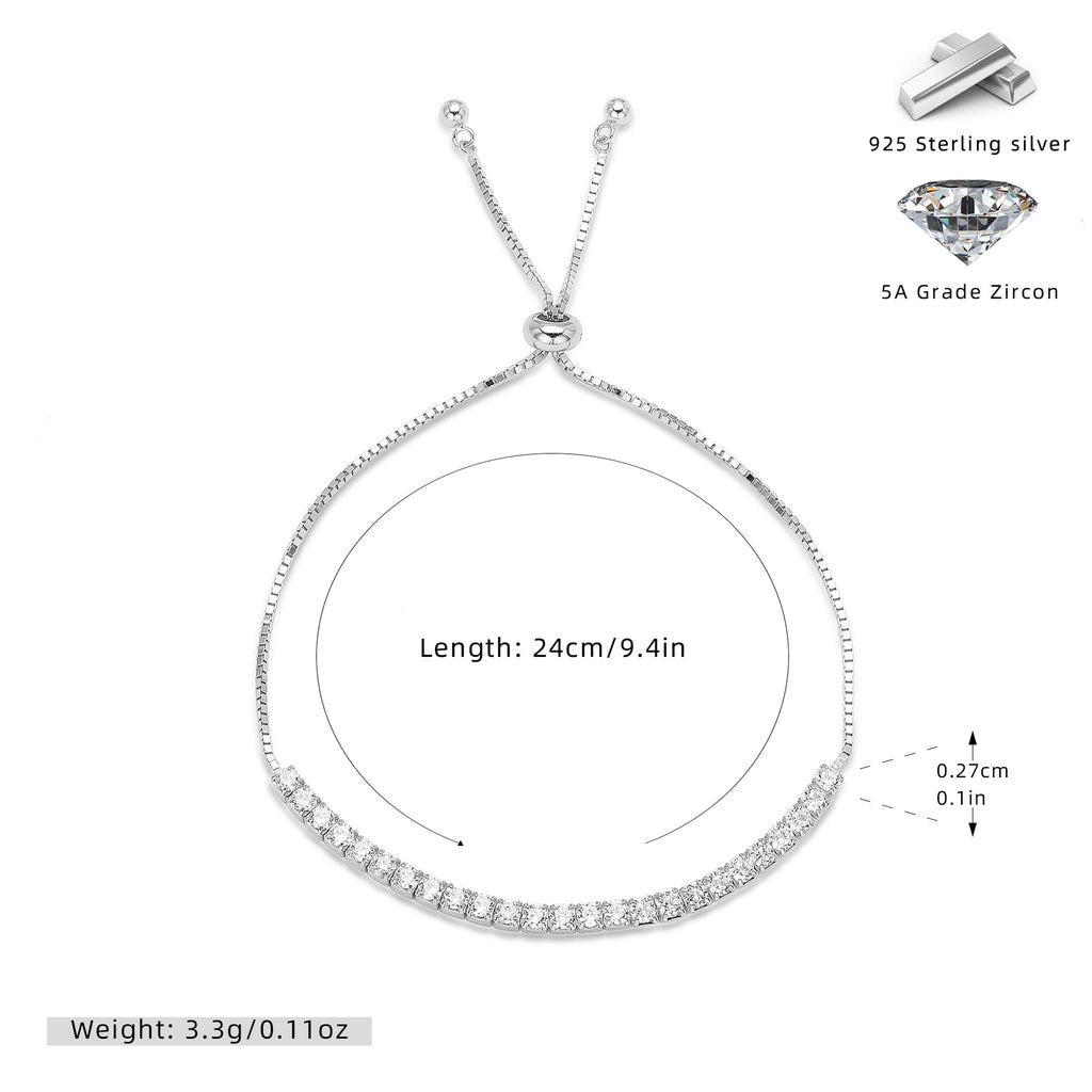 S925 Sterling Silver Diamond-Accented Bracelet