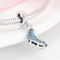 S925 Sterling Silver Skates Pendant Blue Zircon Pendant