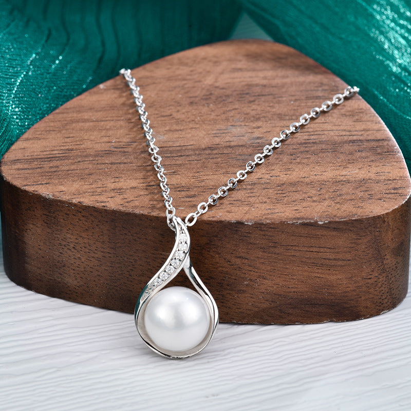 S925 Sterling Silver Moissanite Natural Freshwater Pearl Necklace