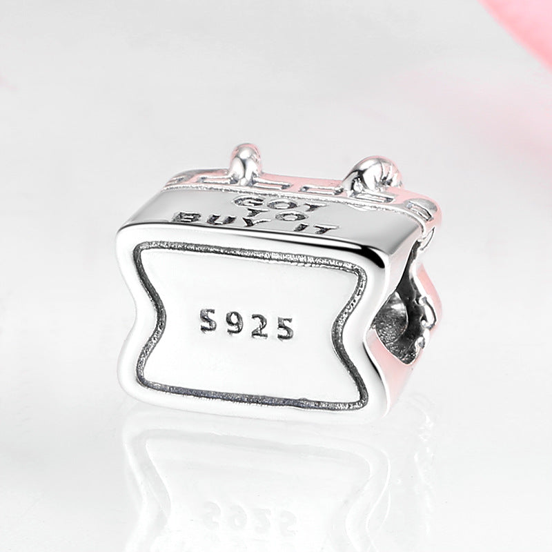S925 Sterling Silver Handbag Bead Pendant