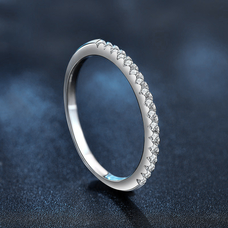 S925 Sterling Silver Moissanite Stackable Ring