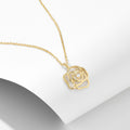 S925 Sterling Silver Retro Hollow Rose Zircon Necklace