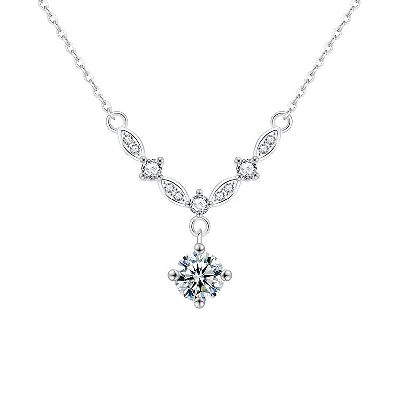 S925 Sterling Silver Moissanite Shining Star River Necklace
