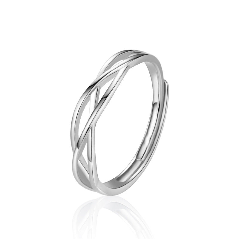 925 Sterling Silver Spiral Moissanite Couple Ring