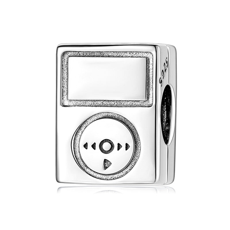 S925 Sterling Silver Mini Music Walkman Shape Pendant