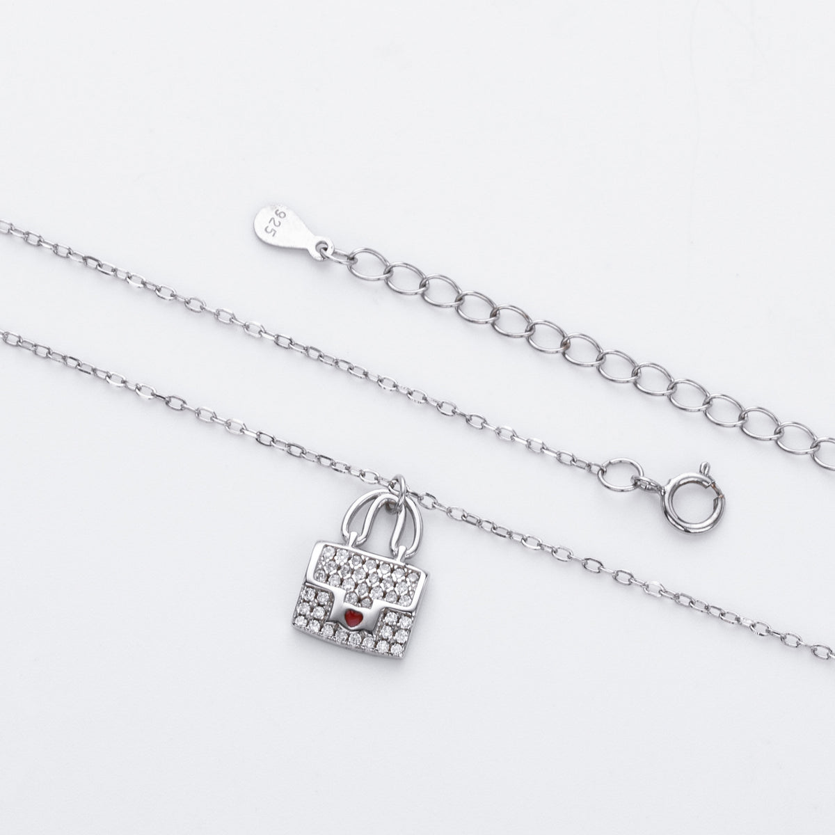 S925 Sterling Silver Fashionable Versatile Zirconia Necklace for Bags