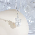 S925 Sterling Silver Christmas Bow and Bell Pendant Necklace