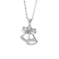 S925 Sterling Silver Moissanite Christmas Bell Pendant Necklace