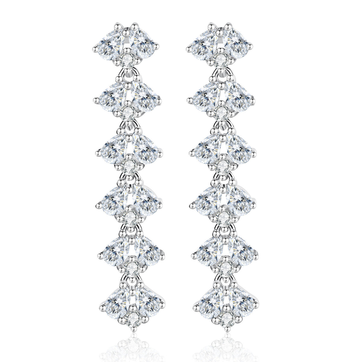 S925 Sterling Silver Moissanite Tassel Stud Earrings