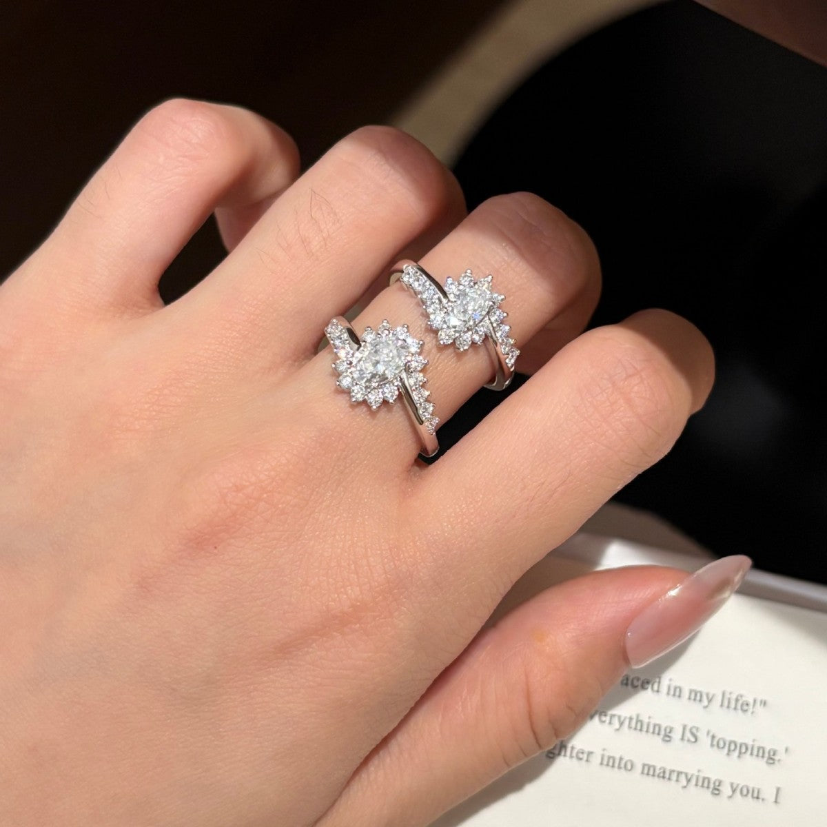 S925 Silver "Pigeon's Egg" Moissanite Ring