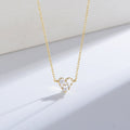 S925 Sterling Silver Small Zircon Diamond Loving Heart-Shaped Necklace