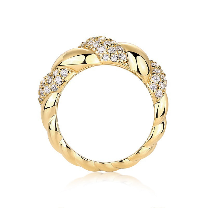 S925 Silver Moissanite Twisted Ring