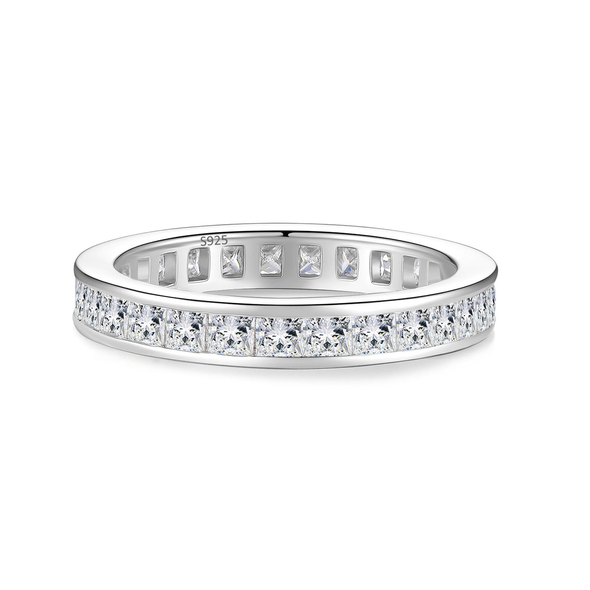 S925 Sterling Silver Six-Prong Moissanite Ring