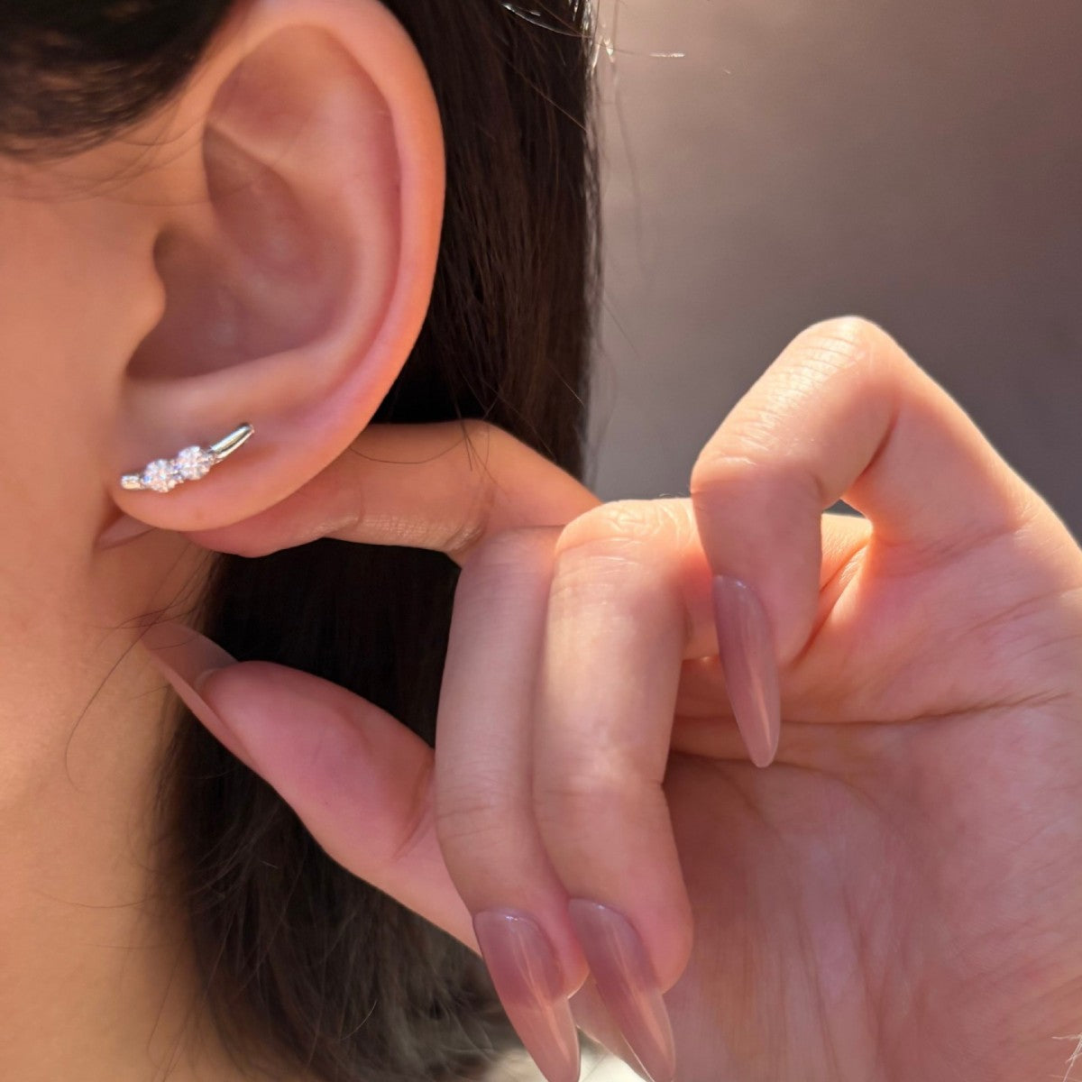 S925 Sterling Silver Moissanite Stud Earrings