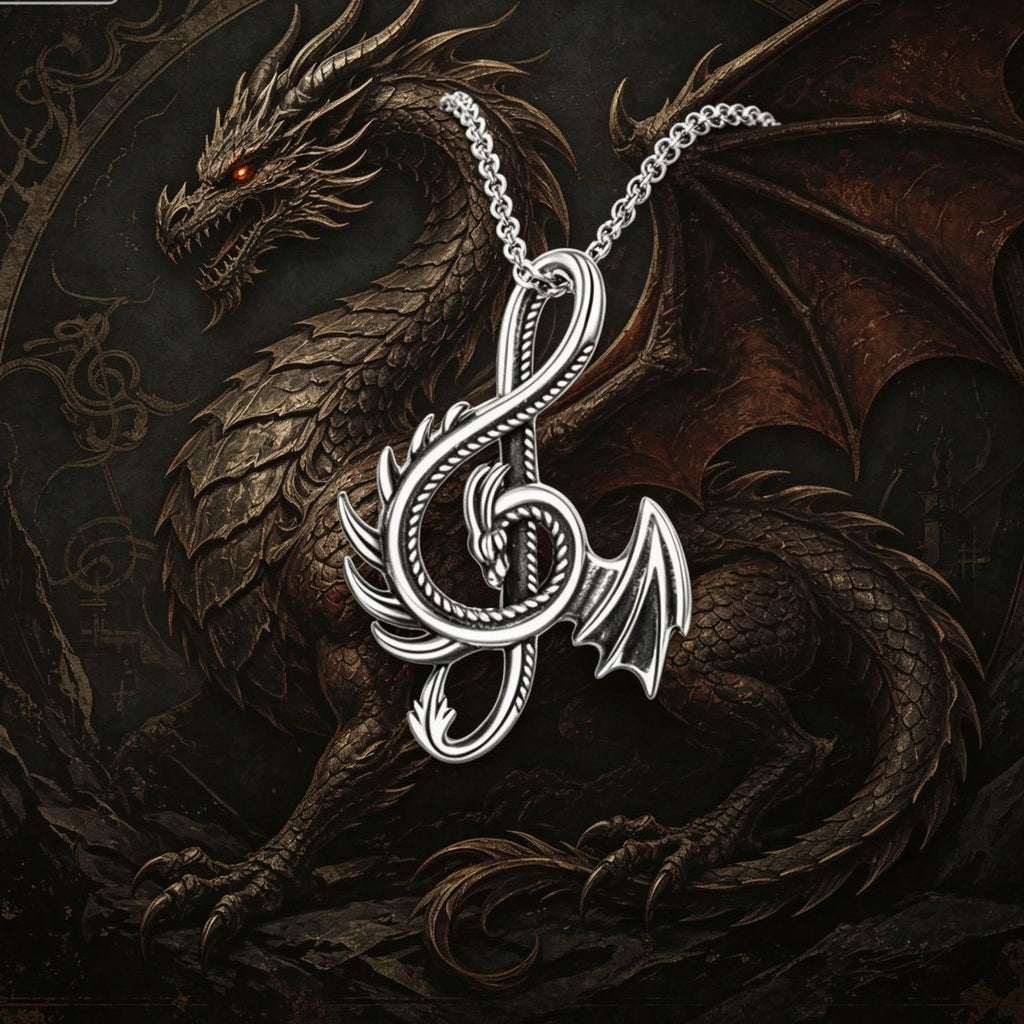 S925 Silver Vintage-Style Flying Dragon Halloween Necklace