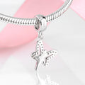 S925 Sterling Silver Butterfly Fairy Zircon Pendant