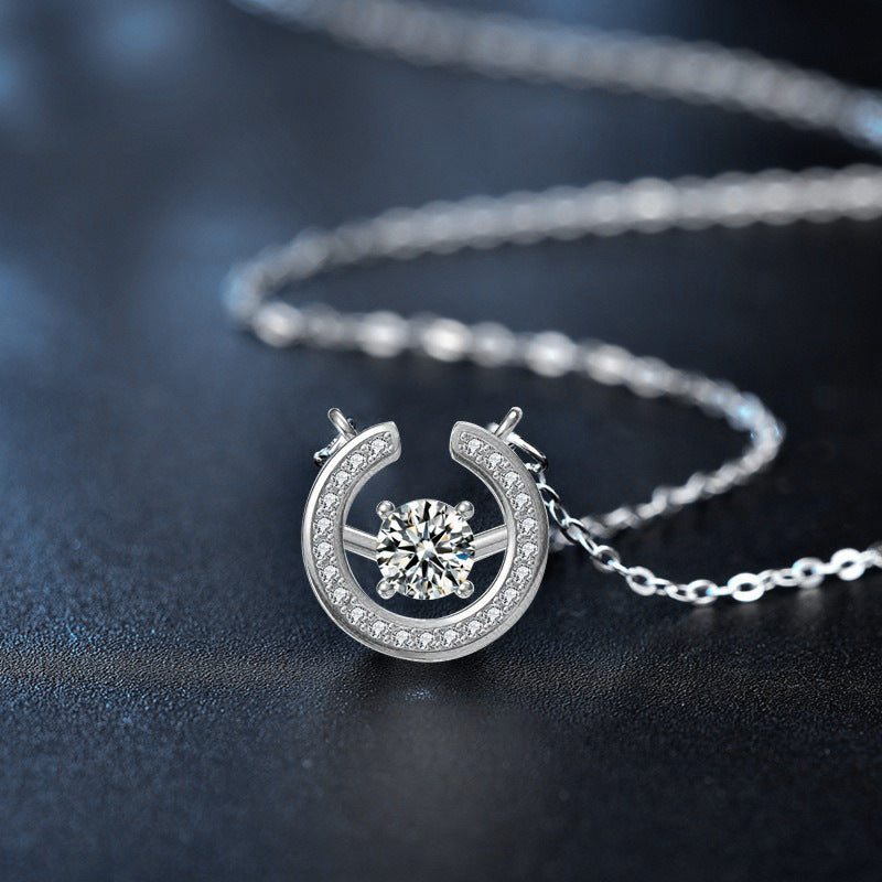 S925 Sterling Silver Moissanite Simple Ring Pendant  Necklace