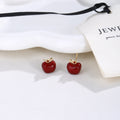 S925 Silver Halloween Red Apple Stud Earrings