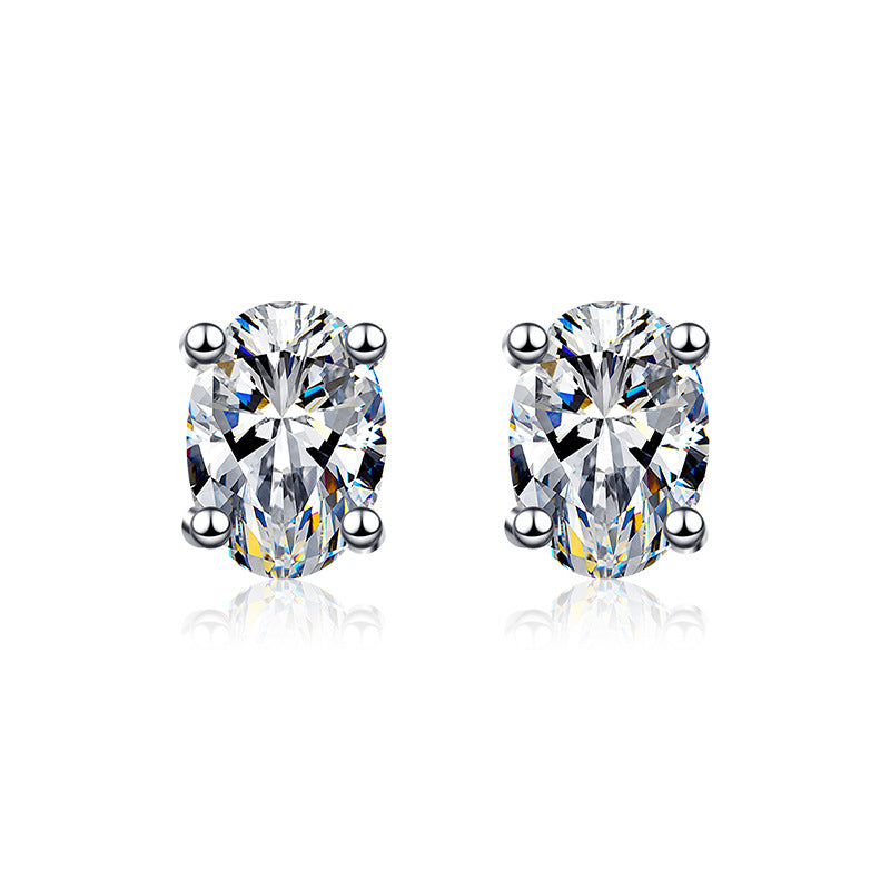 925 Sterling Silver Moissanite Pigeon Egg Spiral Earrings