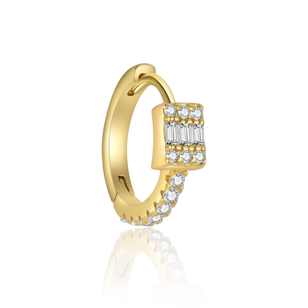 S925 Sterling Silver Square Zircon Earrings