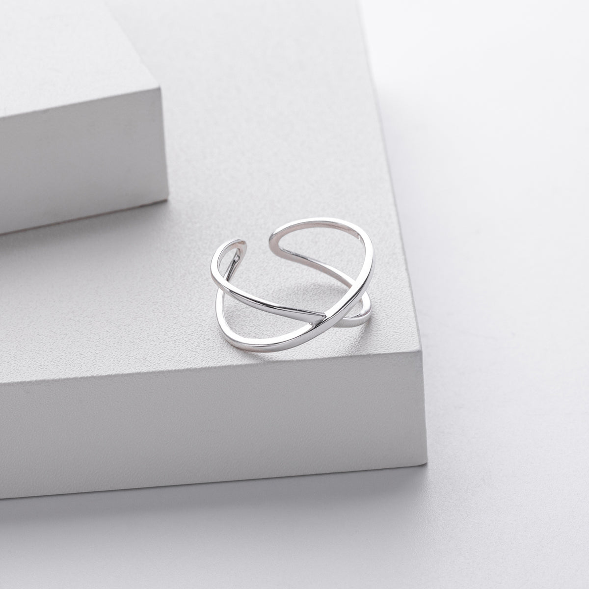 European and American personality s925 silver double ring ring