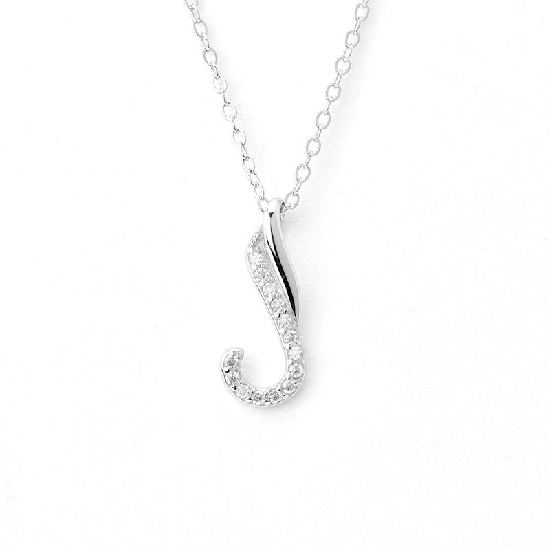 S925 Sterling Silver Moissanite Hook Pendant Necklace