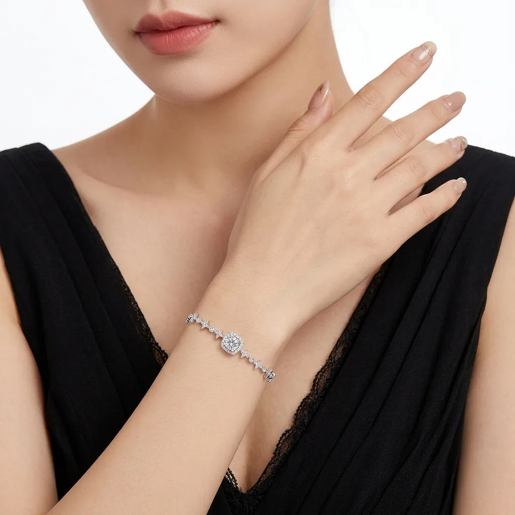 S925 Silver Moissanite Bracelet