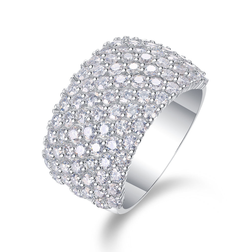 S925 Silver Sparkling Moissanite Ring