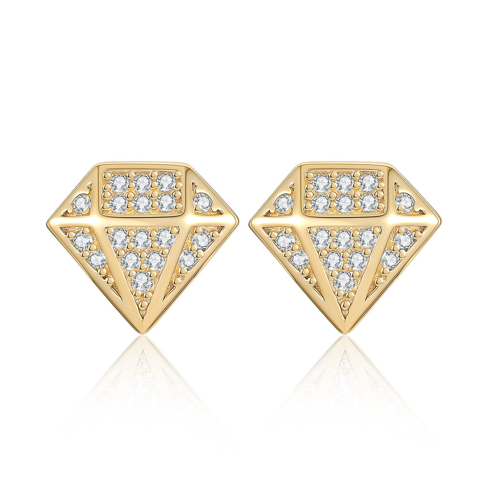 S925 Silver Diamond-Shaped Moissanite Earrings