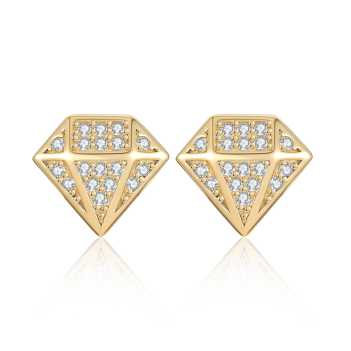 S925 Silver Diamond-Shaped Moissanite Earrings