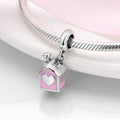S925 Sterling Silver Pink Love Heart House Pendant