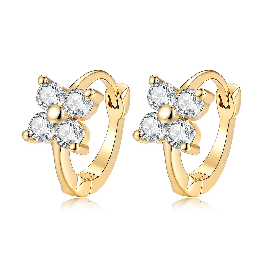 S925 Sterling Silver Moissanite Four-Leaf Clover Earrings