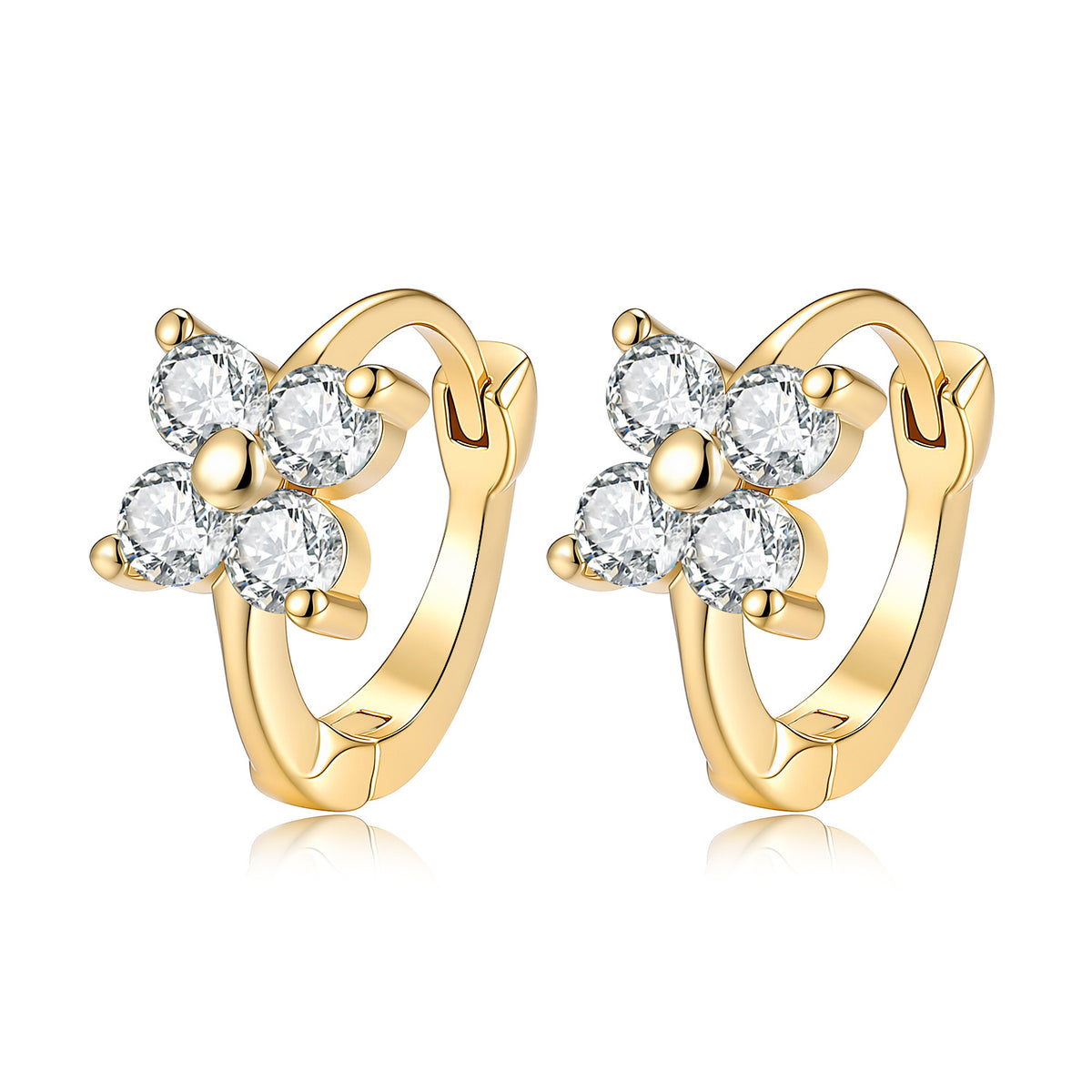 S925 Sterling Silver Moissanite Four-Leaf Clover Earrings