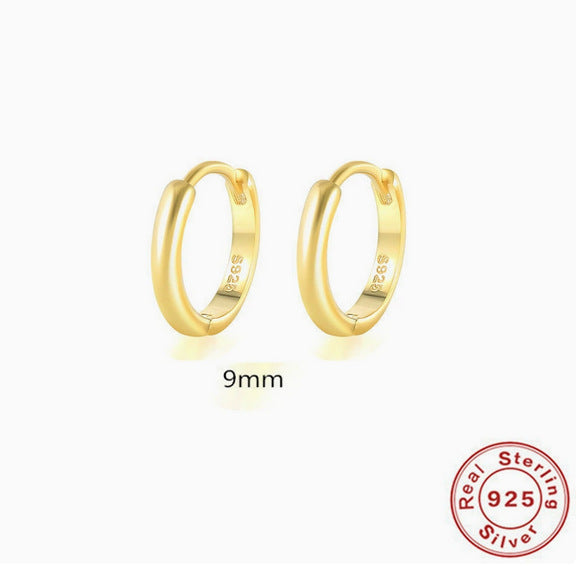S925 Sterling Silver Geometric Hoop Earrings