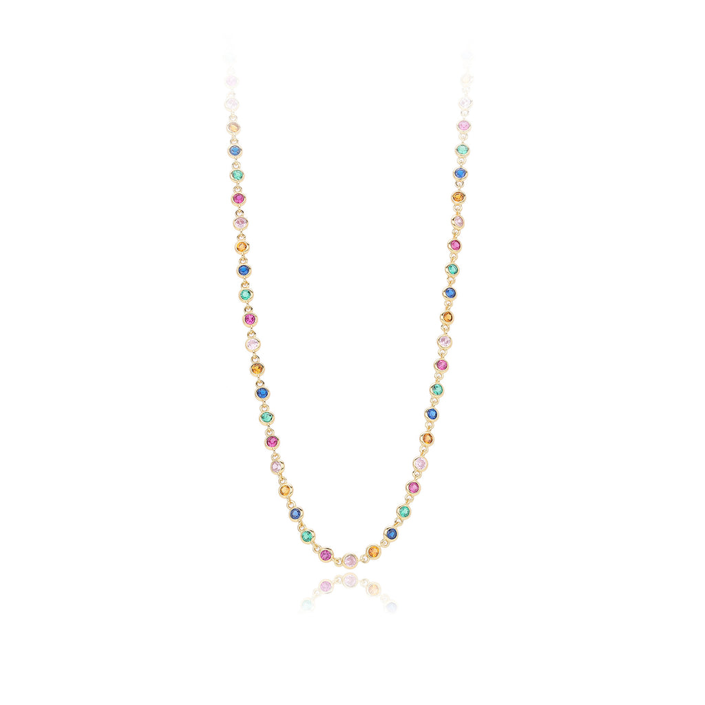 Dopamine Colored Zirconium Necklace in 925 Sterling Silver